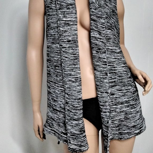 NEW Gap Black White Gray Marbled Top Open Front Cardigan Sweater Size M Medium - Picture 9 of 14